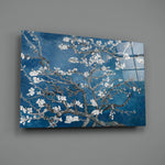 White Flowers Glass Wall Art.