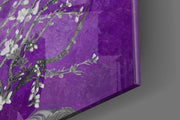 White Flowers Glass Wall Art.