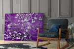White Flowers Glass Wall Art.