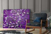 White Flowers Glass Wall Art.