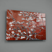 White Flowers Glass Wall Art.
