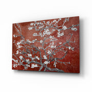 White Flowers Glass Wall Art.