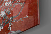 White Flowers Glass Wall Art.
