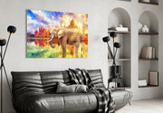 Elephant Glass Wall Art.