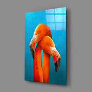 Flamingos Glass Wall Art.
