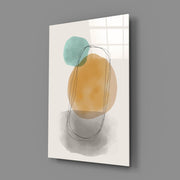 Abstract Shapes Glass Wall Art.