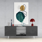 Abstract Shapes Glass Wall Art.