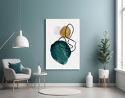 Abstract Shapes Glass Wall Art.