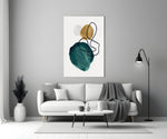 Abstract Shapes Glass Wall Art.