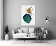 Abstract Shapes Glass Wall Art.