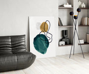 Abstract Shapes Glass Wall Art.