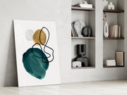 Abstract Shapes Glass Wall Art.