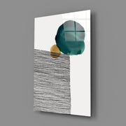 Abstract Shapes Glass Wall Art.