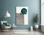 Abstract Shapes Glass Wall Art.