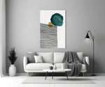 Abstract Shapes Glass Wall Art.
