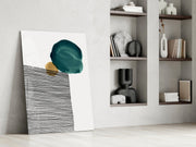 Abstract Shapes Glass Wall Art.