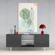 Abstract Shapes Glass Wall Art.