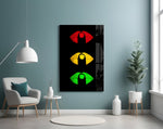 Colored Lips Glass Wall Art.