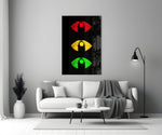 Colored Lips Glass Wall Art.