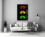 Colored Lips Glass Wall Art.