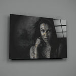 Tattooed Woman Glass Wall Art.