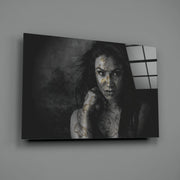 Tattooed Woman Glass Wall Art.