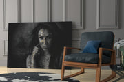 Tattooed Woman Glass Wall Art.