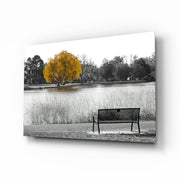 Yellow Tree Glass Wall Art.