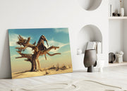 Thinking Elephant Glass Wall Art.