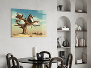 Thinking Elephant Glass Wall Art.