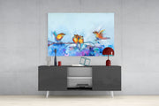 Tiny Birds Glass Wall Art.