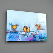 Tiny Birds Glass Wall Art.