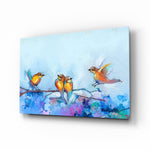 Tiny Birds Glass Wall Art.