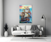 Sailboat Glass Wall Art.