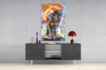 Woman with Earrings Glass Wall Art.