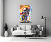 Woman with Earrings Glass Wall Art.