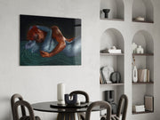 Water And Fire Glass Wall Art.