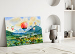 Hot Air Balloons Glass Wall Art.