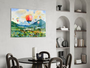 Hot Air Balloons Glass Wall Art.