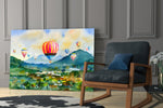 Hot Air Balloons Glass Wall Art.