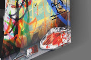 Abstract Genius Physicist Glass Art