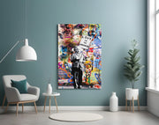Abstract Genius Physicist Glass Art