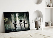 TV Heads Glass Art.