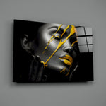 Yellow Paint Glass Art.