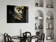 Yellow Paint Glass Art.