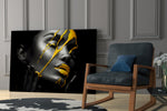 Yellow Paint Glass Art.
