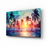Sunset and Palms Glass Art.