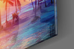 Sunset and Palms Glass Art.