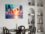Sunset and Palms Glass Art.