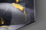 Yellow Lips Glass Wall Art.